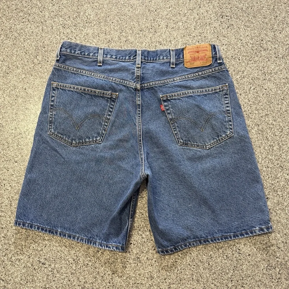 Levis 550 Denim Jean Shorts Mens 40 Vintage Y2K Relaxed Fit 9